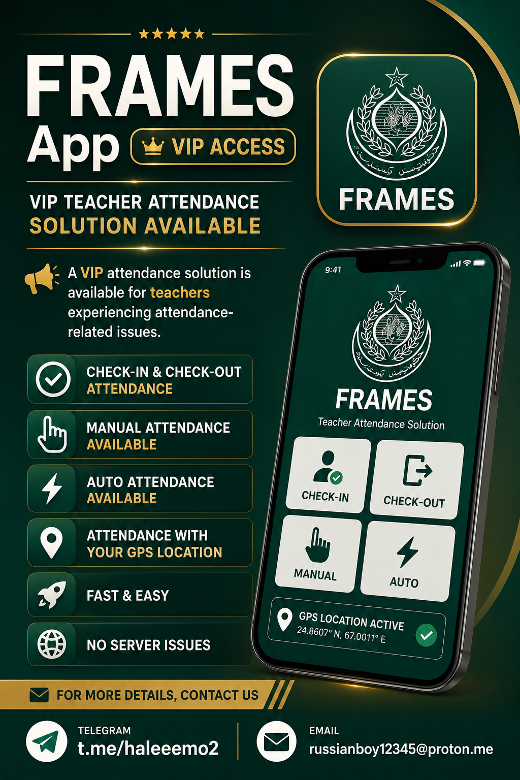 FRAMES VIP Access promotional poster